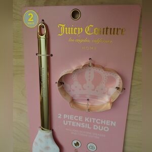 Juicy Couture Gold Crown Cookie Cutter Spatula Cooking Baking Utensils Duo Y2K